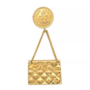Chanel Bag Brooch Pin Gold 26 141016
